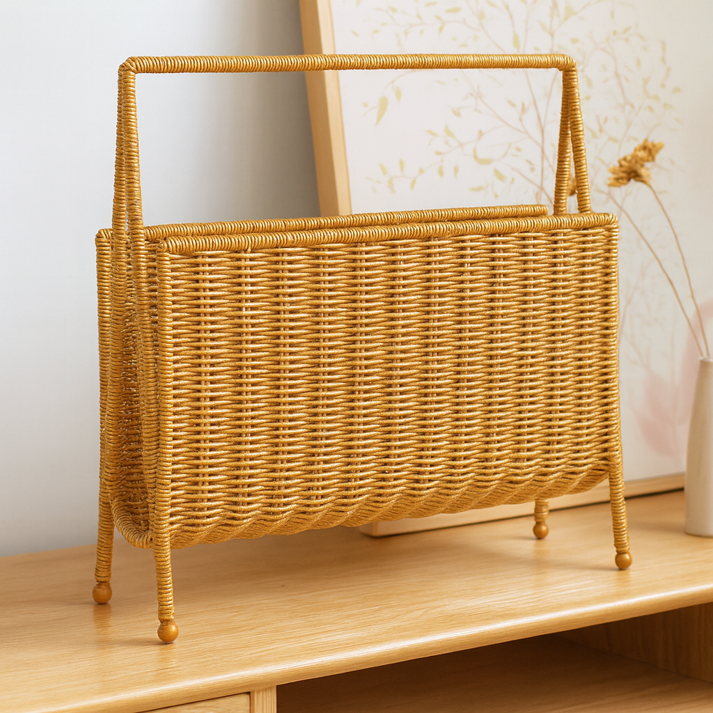 Candy Charm Rattan Magazine Basket Bundle