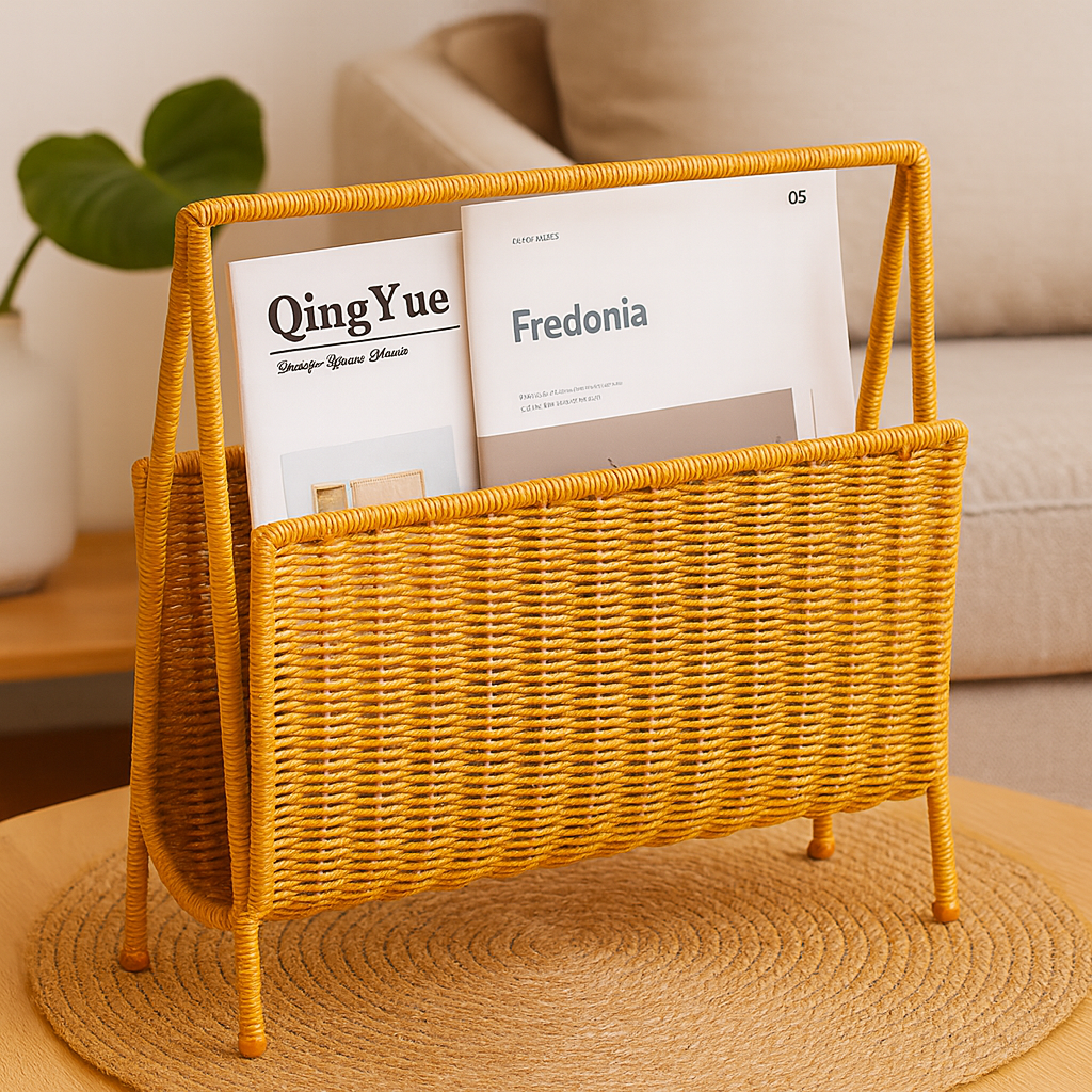 Rattan Magazine Storage Basket