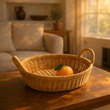 Rattan Dual-Handle Oval Basket
