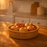 Round Rattan Woven Serving Tray