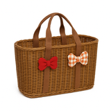 Fluffy Red Bow Straw Bag Bundle