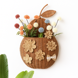 Linen Bloom Charm Wall Rattan Basket Bundle