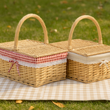 Handwoven Rattan Picnic Basket