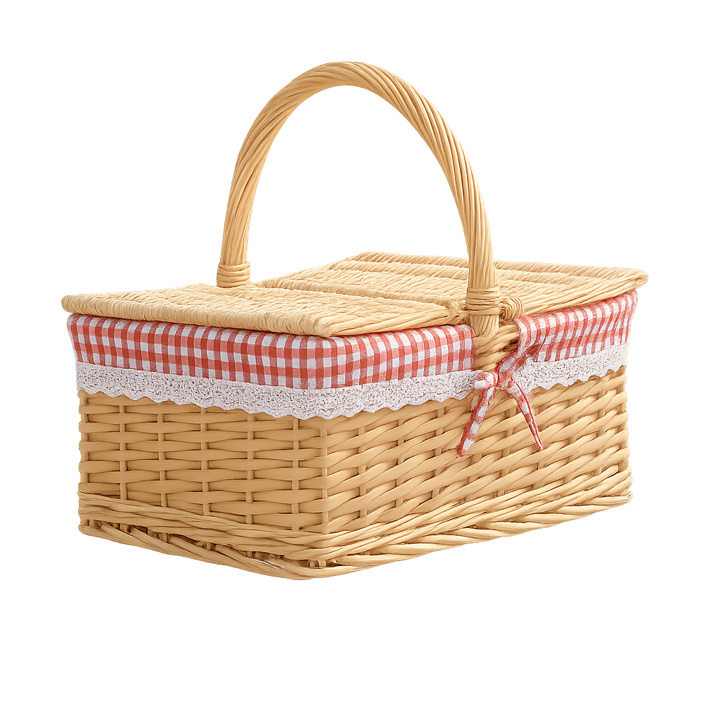 Handwoven Rattan Picnic Basket