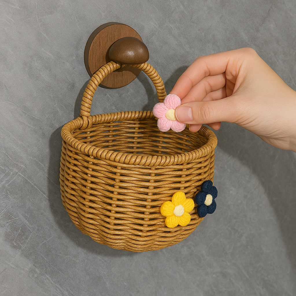 Wool Flower Charm Hanging Basket Bundle