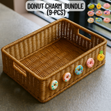 Donut Charm Handled Storage Basket Bundle