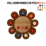 Wool Flower Charm Wall Basket Bundle