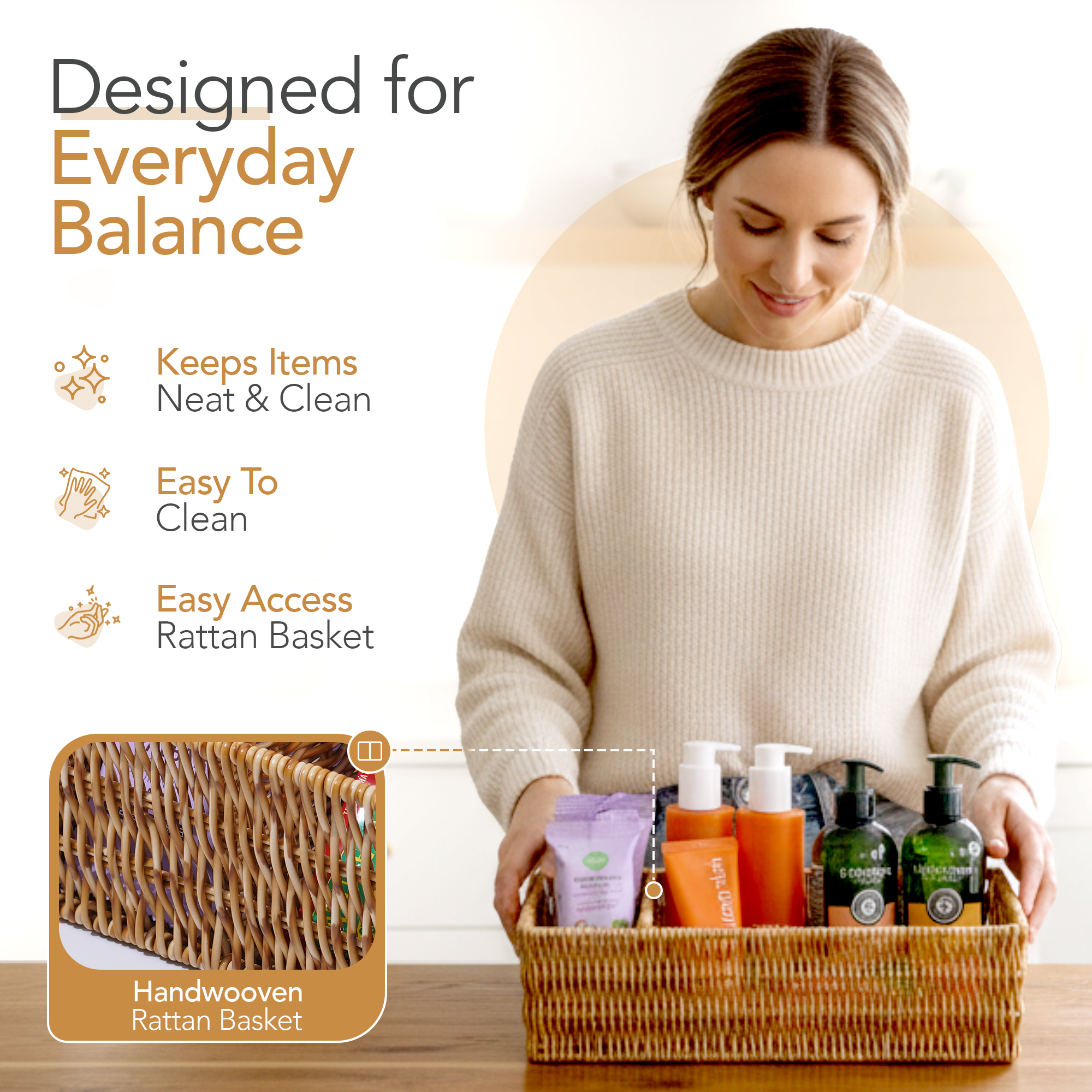 Rattan Pantry Baskets (Set of 2)