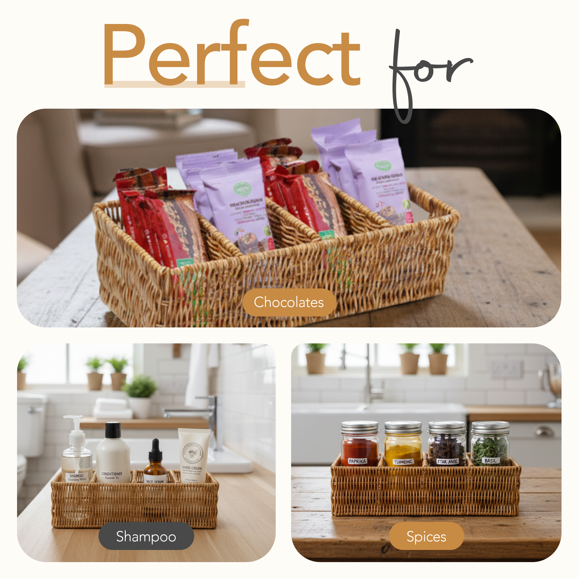 Rattan Pantry Baskets (Set of 2)