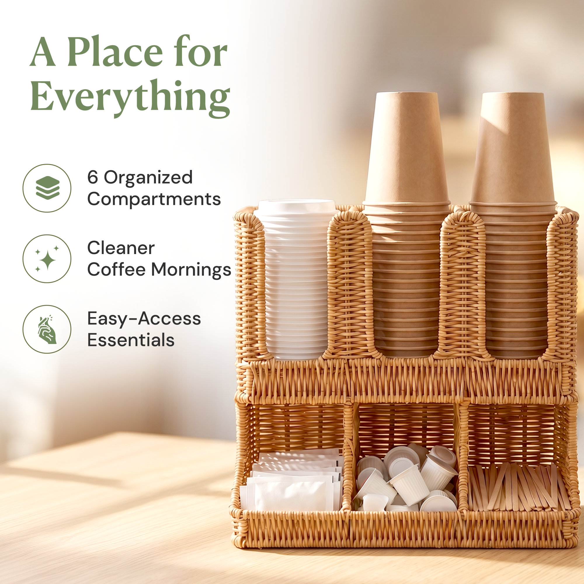 Handwoven Coffee Station Organizer