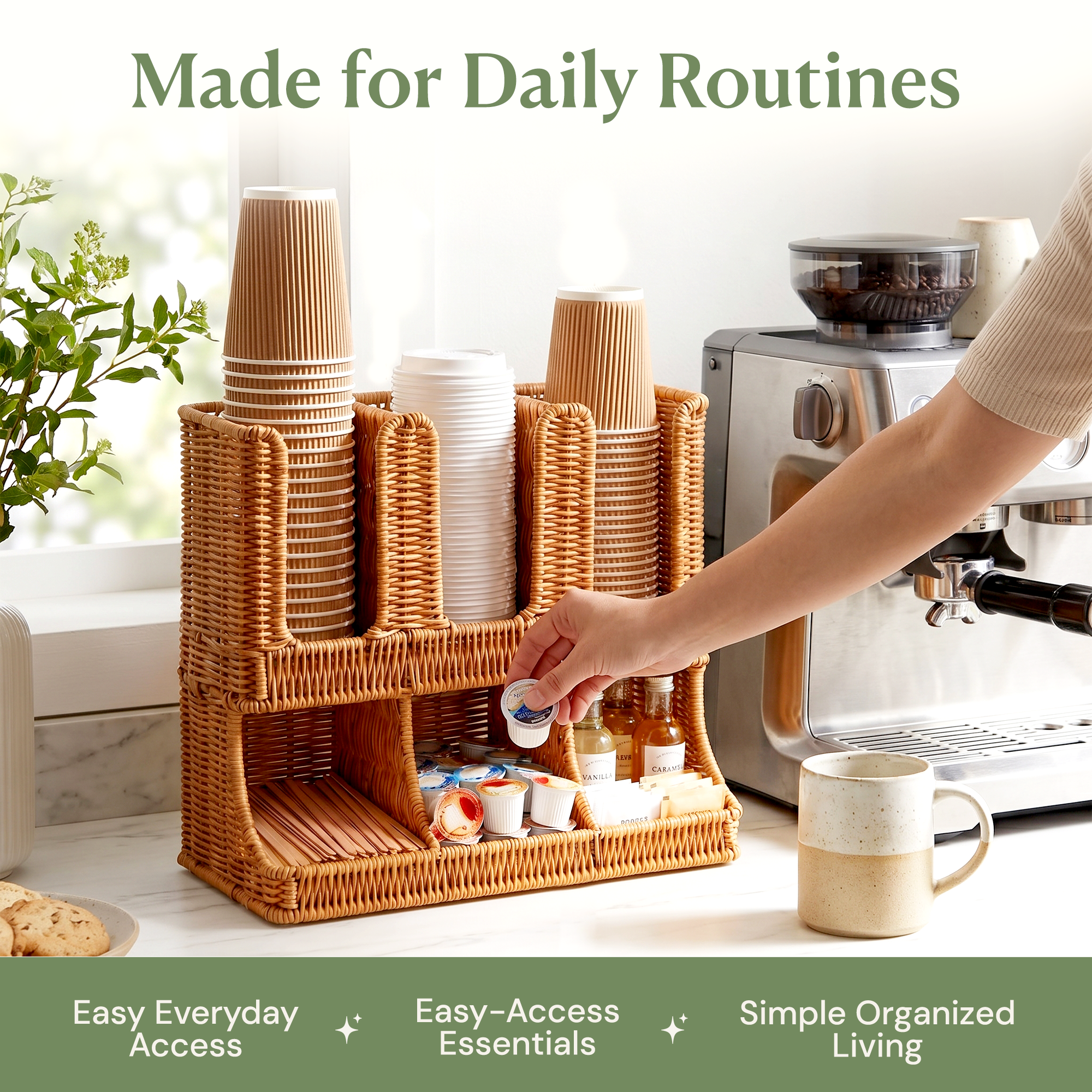 Handwoven Coffee Station Organizer