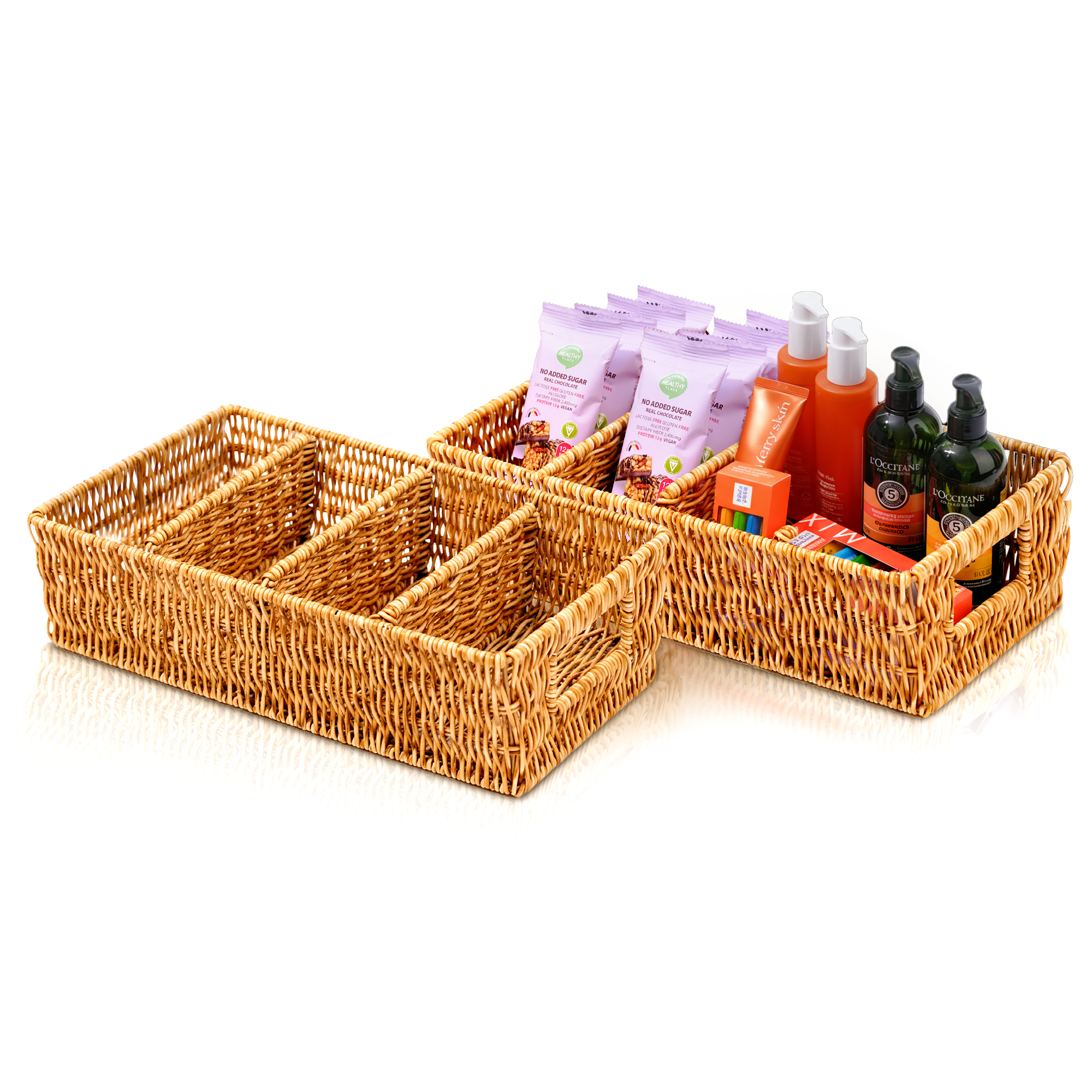 Rattan Pantry Baskets (Set of 2)