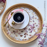 Rattan Tray Mother of Pearl