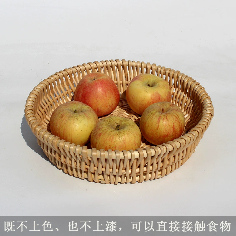 Rattan household bread basket willow egg fruit plate kitchen desktop storage basket commercial rattan storage basket Duoxi home woven basket