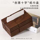 Desktop walnut paper towel box, living room high-end medieval style solid wood paper drawer box, high-end creative paper storage box