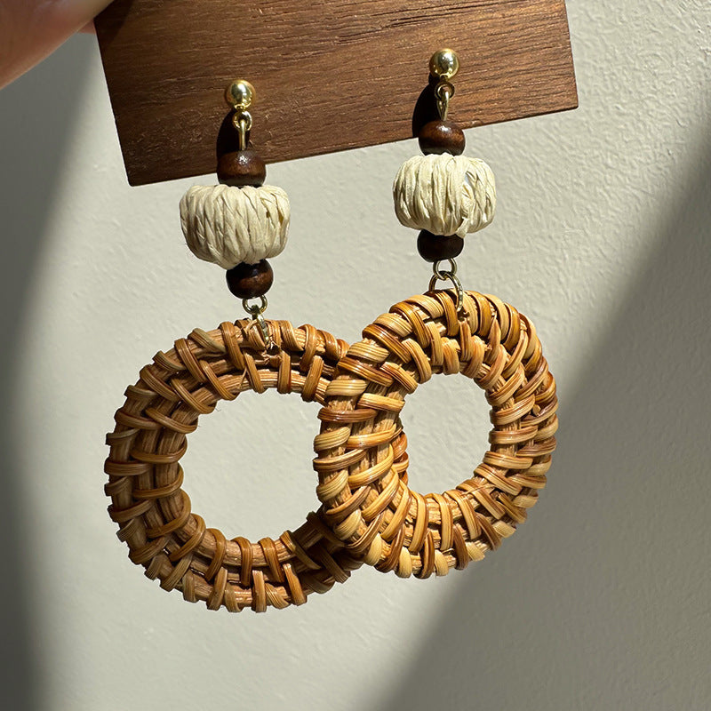 Bohemian Rattan Earrings