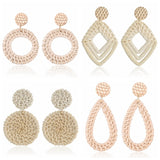 Handcrafted Rattan Boho Earrings