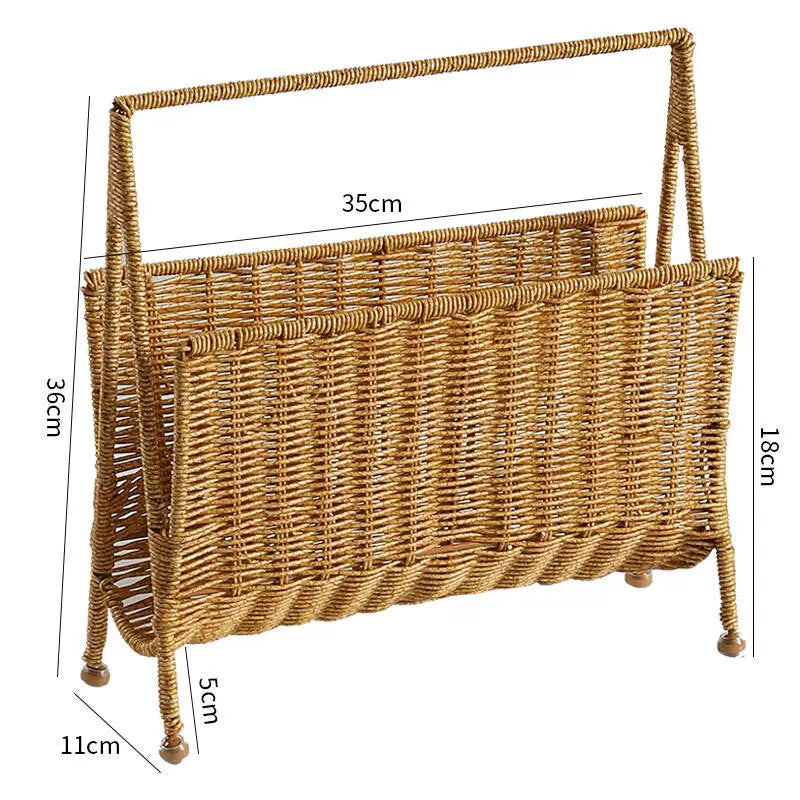 Rattan Magazine Storage Basket