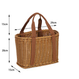 Handwoven Rattan Straw Bag for Summer