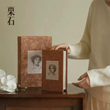 Chestnut stone [Su Yue Yuying] vintage linen imitation book storage box ornament study bookcase desktop storage box