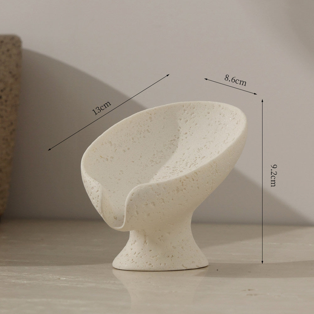 Travertine, lotus leaf soap box, soap box, soap soap shelf, household drain box, soap dish, high-end light luxury soap box