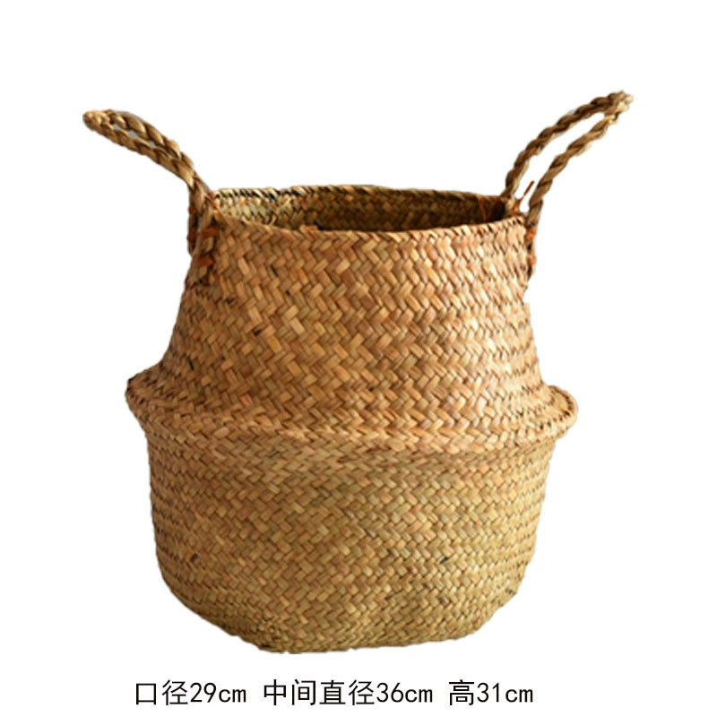 Nordic flowerpot ins large light luxury flower basket woven bird of paradise monstera special flowerpot extra large rattan flowerpot