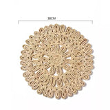 Cross-border hand-woven corn bark straw placemat creative ins home western placemat desktop anti-scald heat-insulating coaster