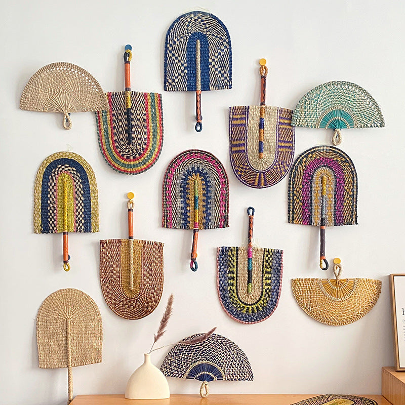 Rustic Seagrass Fan Wall Decor