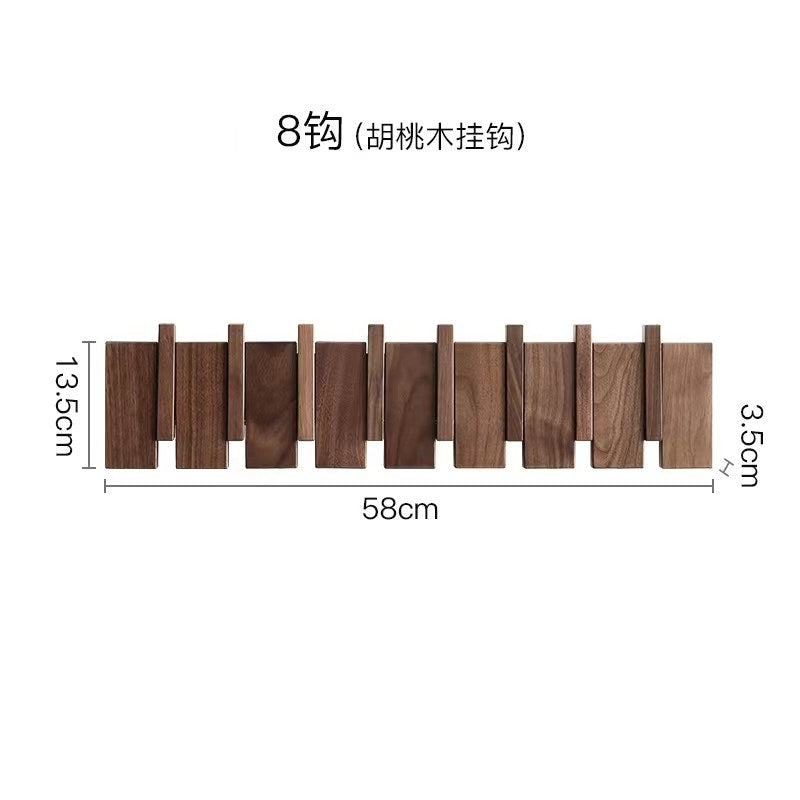 Piano Key Folding Hook Wall Rack – Walnut