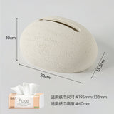 Tissue box, high-end creative desktop, travertine, paper drawer box, storage box, artistic living room, wabi-sabi style drawer box