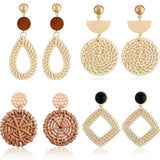 Handcrafted Rattan Boho Earrings