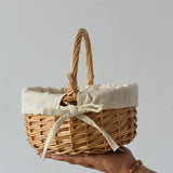 Wicker basket small flower basket portable storage basket storage basket picnic mini flower basket rattan wicker woven basket vegetable basket