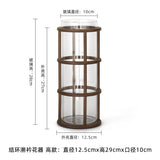 Chestnut stone antique style creative glass straight vase ornaments, new Chinese living room, entrance, dining table, hydroponic flower arrangement