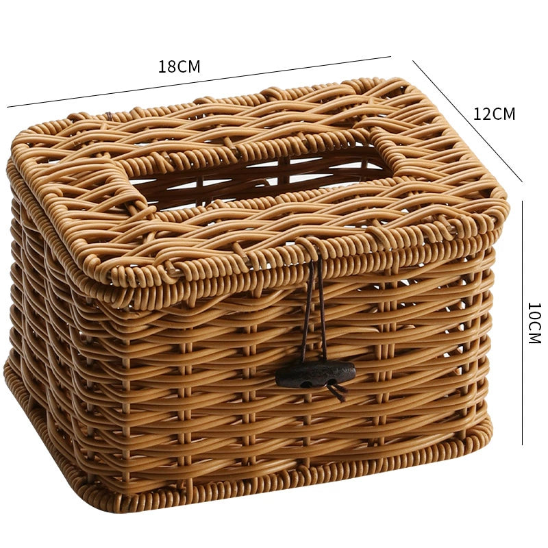 Rattan Tissue Box Cover