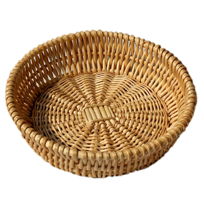 Rattan household bread basket willow egg fruit plate kitchen desktop storage basket commercial rattan storage basket Duoxi home woven basket