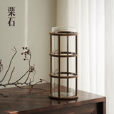 Chestnut stone antique style creative glass straight vase ornaments, new Chinese living room, entrance, dining table, hydroponic flower arrangement