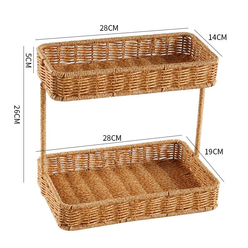 Rattan Organizer Counter Shelf