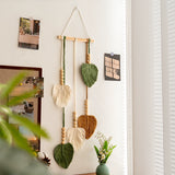 Nordic leaves, hand-woven tapestries, small fresh room, renovation wall decoration pendant, B&B background wall hanging