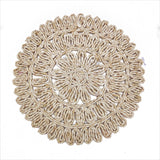 Cross-border hand-woven corn bark straw placemat creative ins home western placemat desktop anti-scald heat-insulating coaster