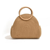 Crescent Straw Casual Handbag