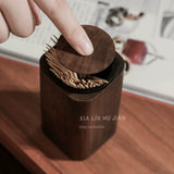New solid wood toothpick tube automatic pressing toothpick box empty box for home high-end atmosphere Chinese style hotel use