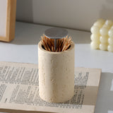 Travertine toothpick holder press toothpick box automatically pops up household high-end personality creative exquisite light luxury toothpick jar
