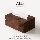 Desktop walnut paper towel box, living room high-end medieval style solid wood paper drawer box, high-end creative paper storage box