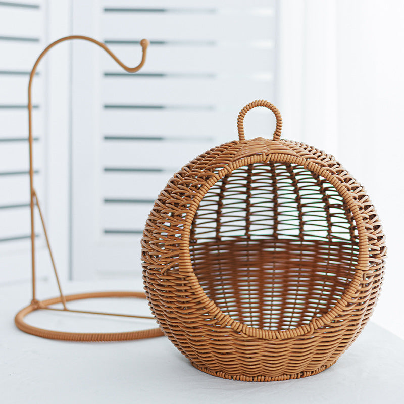 Imitation rattan weaving creative home desktop fruit basket, snack candy basket, fruit hanging basket, snack storage basket