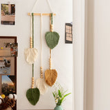 Nordic leaves, hand-woven tapestries, small fresh room, renovation wall decoration pendant, B&B background wall hanging