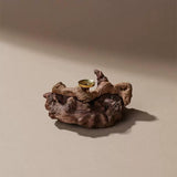Natural weathered wood incense insert base incense holder solid wood log incense creative Zen incense insert office home decoration