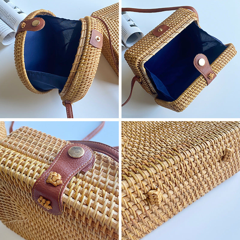 Handwoven Rattan Shoulder Bags
