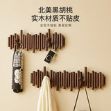 Round Folding Hook Wall Rack – Walnut