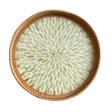 Rattan Tray Mother of Pearl