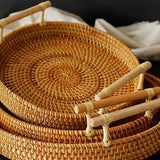 Rattan Basket Tray with Handles